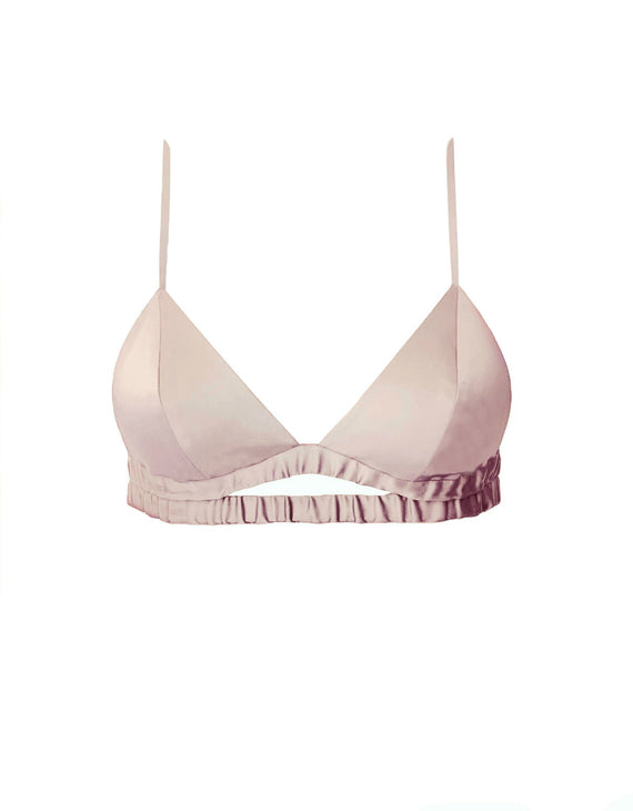 KAIA SILK-SATIN TOP BRA